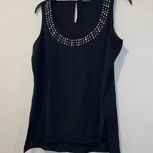 Embellished scoop neck tank